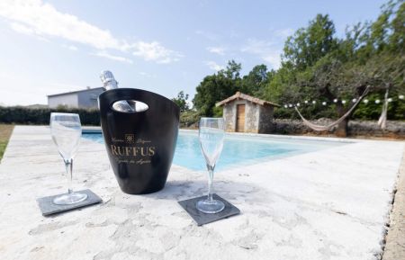 G&icirc;te n&deg;334731 Les Vans - Ard&egrave;che - Ap&eacute;ritif au bord de la piscine