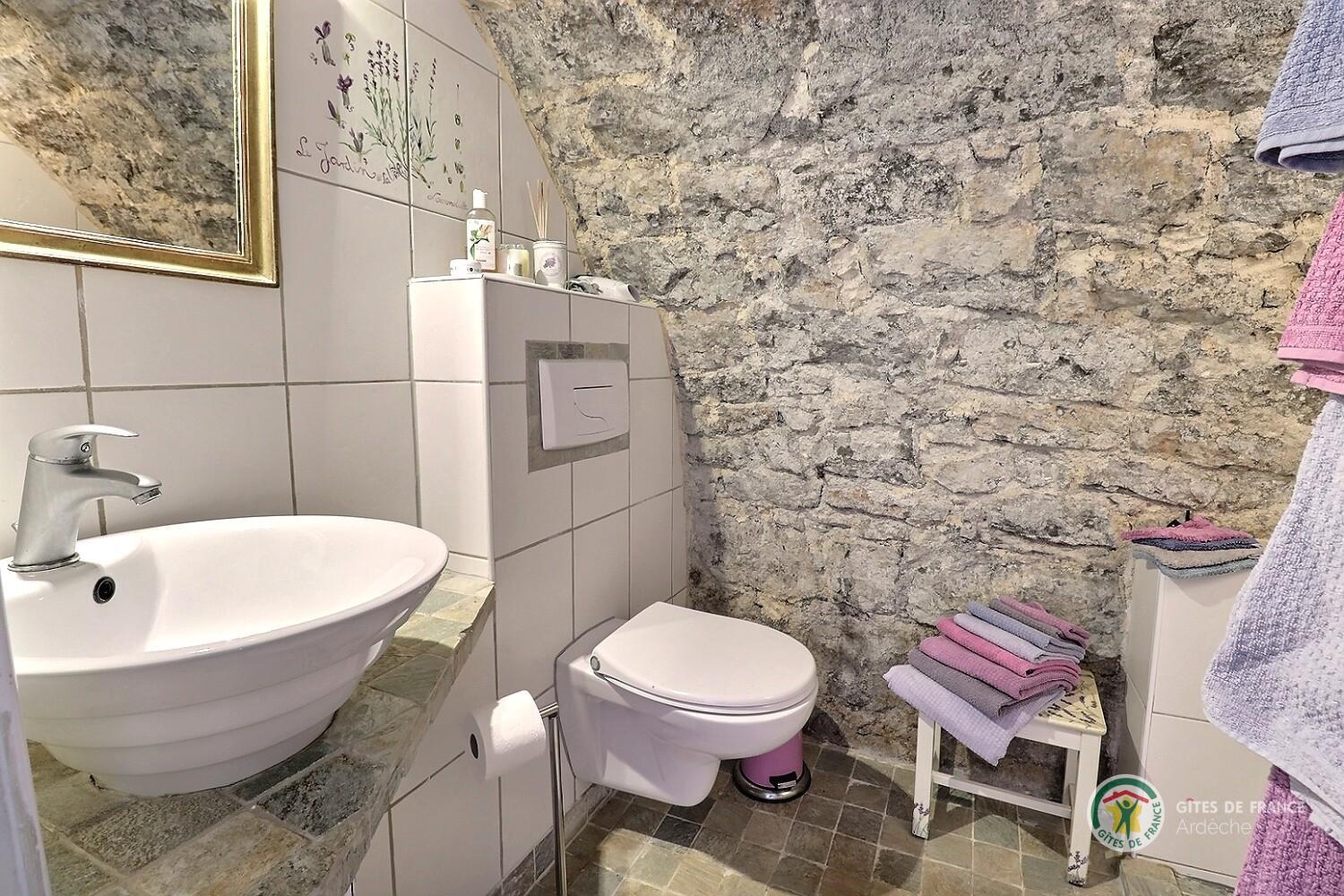 Salle d'eau avec douche et toilette de la chambre Jardin photo 30